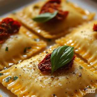 Raviolis Tomates Séchées et Basilic