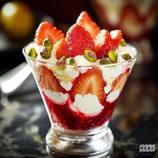 Parfait Glacé aux Fraises et au Mascarpone, Coulis de Fruits Rouges