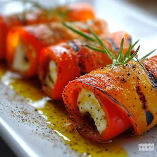 Recette Apéritif : Involtini de Poivron et Fromage frais
