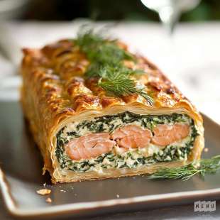 Pâté en Croûte au Saumon et Épinards