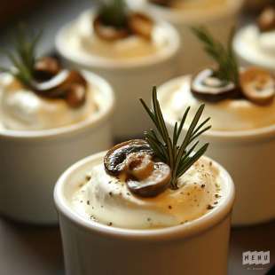 Mini-Cappuccino de Mozzarella au Romarin et Champignon