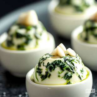 Mini-Cappuccino de Mozzarella à L’Ail et Épinards
