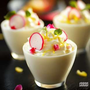 Mini-Cappuccino de Mozzarella au Citron et Radis