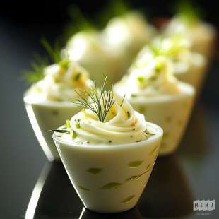 Mini-Cappuccino de Mozzarella à l’Estragon et Fenouil