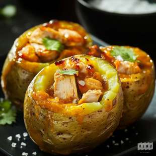 Recette Plat : Patate Farcie au Poulet et Curry