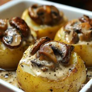 Patate Farcie aux Champignons et Crème