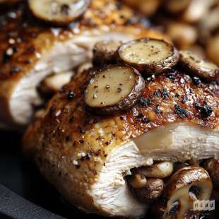Poulet Farci aux Champignons et Foie Gras
