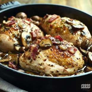 Poulet Fermier au Bacon et Champignons 