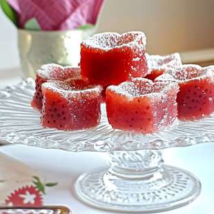 Pâte de fruit à la fraise et à la menthe