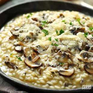 Risotto crémeux aux Champignons Sauvages et Parmesan Végétarien