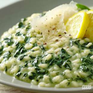 Risotto Crémeux aux Épinards et Citron Végétarien