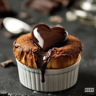 Soufflé au Chocolat Noir et Coeur Coulant  