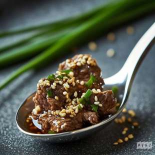 Mini Cuillère au boeuf Mariné et Sésame