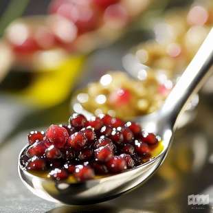 Mini Cuillère au Caviar d’Aubergine et Grenade