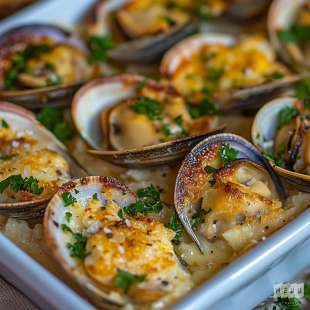 Praires Gratinées au Beurre d’Ail