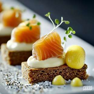 Pain d'Épices et Saumon Fumé, Crème Citronnée