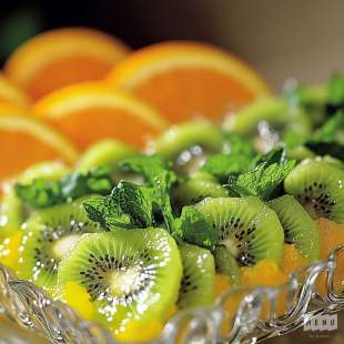 Recette Dessert : Carpaccio de Kiwi et Orange à la Menthe