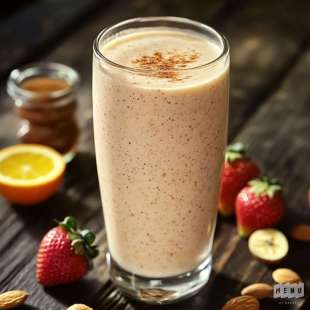 Smoothie Banane, Fraise et Amande
