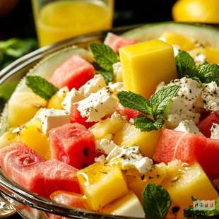Salade de Melon, Pastèque et Feta