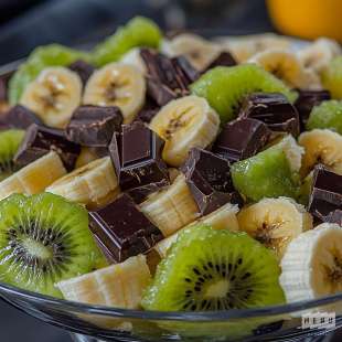 Salade de Fruits Kiwi, Banane et Chocolat