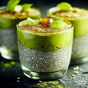 Pudding de Chia au Matcha et Lait d'Avoine