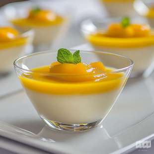 Panna Cotta au Lait d'Amande et Coulis de Mangue