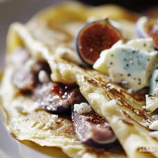 Crêpe au Canard, Figues et Roquefort