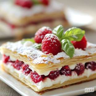 Millefeuille Coco, Framboise et Basilic