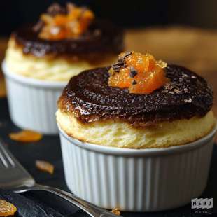 Soufflé au Chocolat Noir 55% et Orange Confite