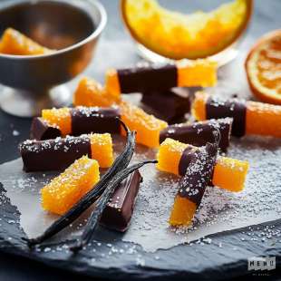 Orangettes Enrobées de Chocolat Noir