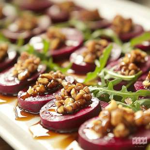 Salade de Betterave Chioggia et Noix Caramélisées