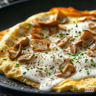 Omelette aux Pleurotes et Ciboulette