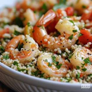 Taboulé à la Semoule et Crevettes