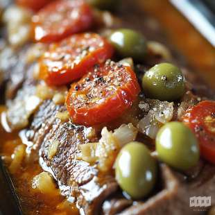 Poitrine de Veau à la Tomate et Olives