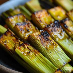 Poireaux Brûlés, Vinaigrette Moutarde
