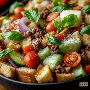 Salade Panzanella à la Viande