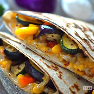 Quesadilla aux Légumes Grillés et Cheddar