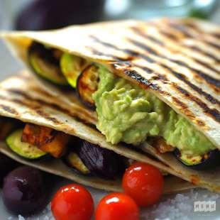 Quesadilla au Guacamole et Légumes Grillés