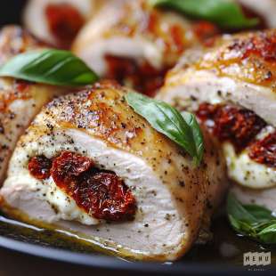 Rôti de Dinde Farci aux Tomates Séchées et Mozzarella