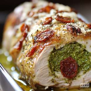 Rôti de Dinde Farci au Pesto et Parmesan