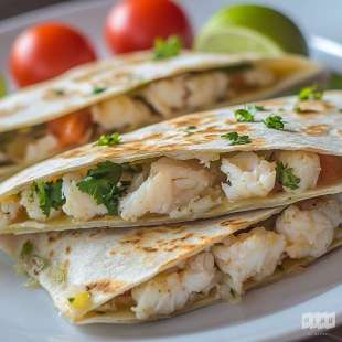 Quesadilla au Crabe, Citron Vert et Coriandre