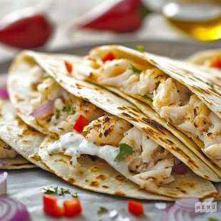Quesadilla au Crabe et Sauce au Yaourt