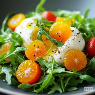 Salade de Roquette, Kumquat et Burrata