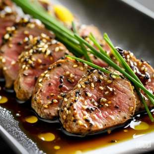 Tataki de Veau Sauce Soja et Gingembre