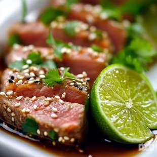 Tataki de Veau au Sésame et Citron Vert
