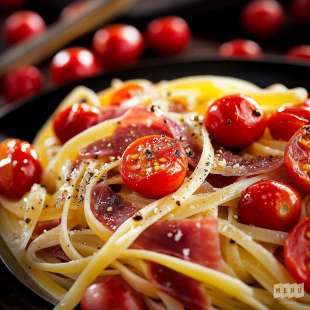 Tagliatelles à la Bresaola et Tomates Cerises