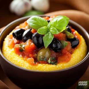 Polenta à la Sauce Tomate et Olives