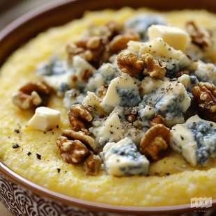 Polenta au Fromage Bleu et Noix