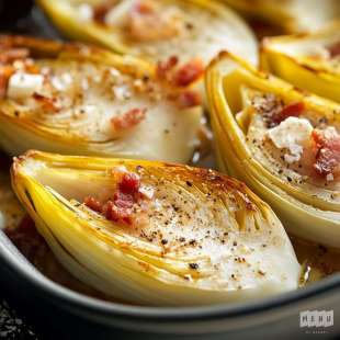 Endives Braisées au Vin Blanc et Lardons