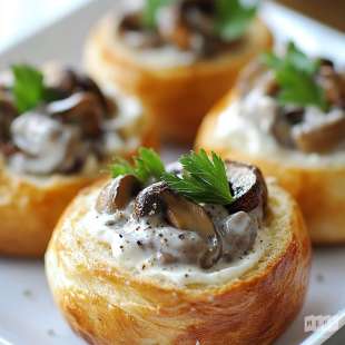 Petit Pain Fourré aux Champignons